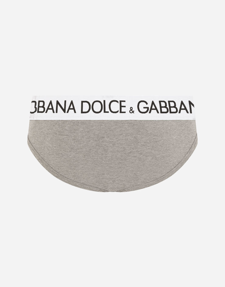 Dolce & Gabbana Midi-Slip bi-elastische Baumwolle Grau M3D03JOUAIG