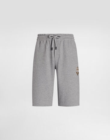 Dolce & Gabbana Bermudas de chándal en punto con bordado Gris GVF8AZHU7H9