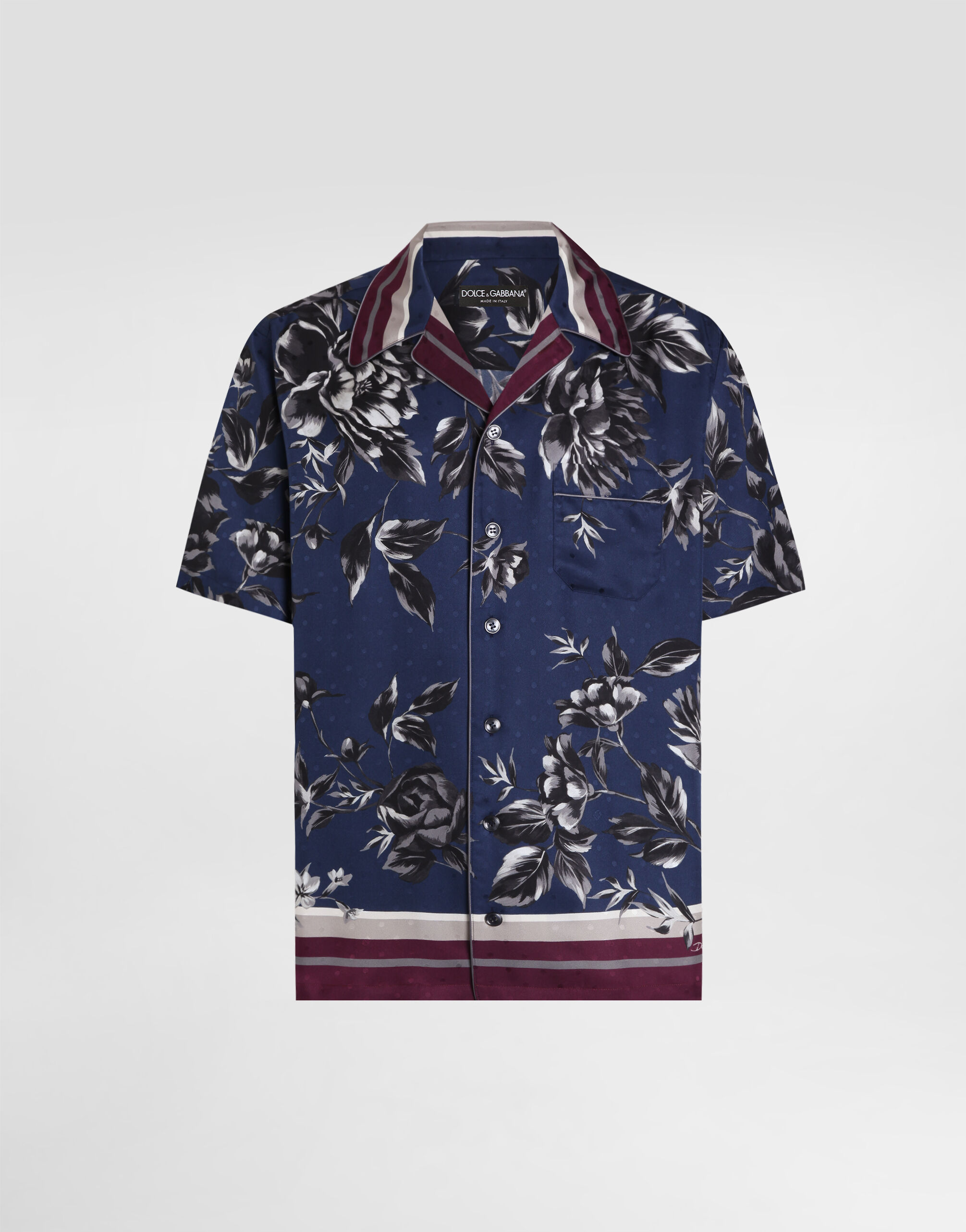Peony-print hawaii twill shirt in Multicolor for Men | Dolce&Gabbana®