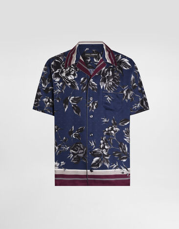 Dolce & Gabbana Peony-print hawaii twill shirt Multicolor G5KS3THI10P