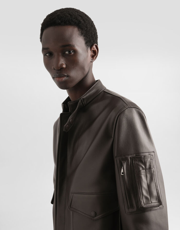 Dolce & Gabbana Plongé lambskin jacket Brown G9BPALHULW9