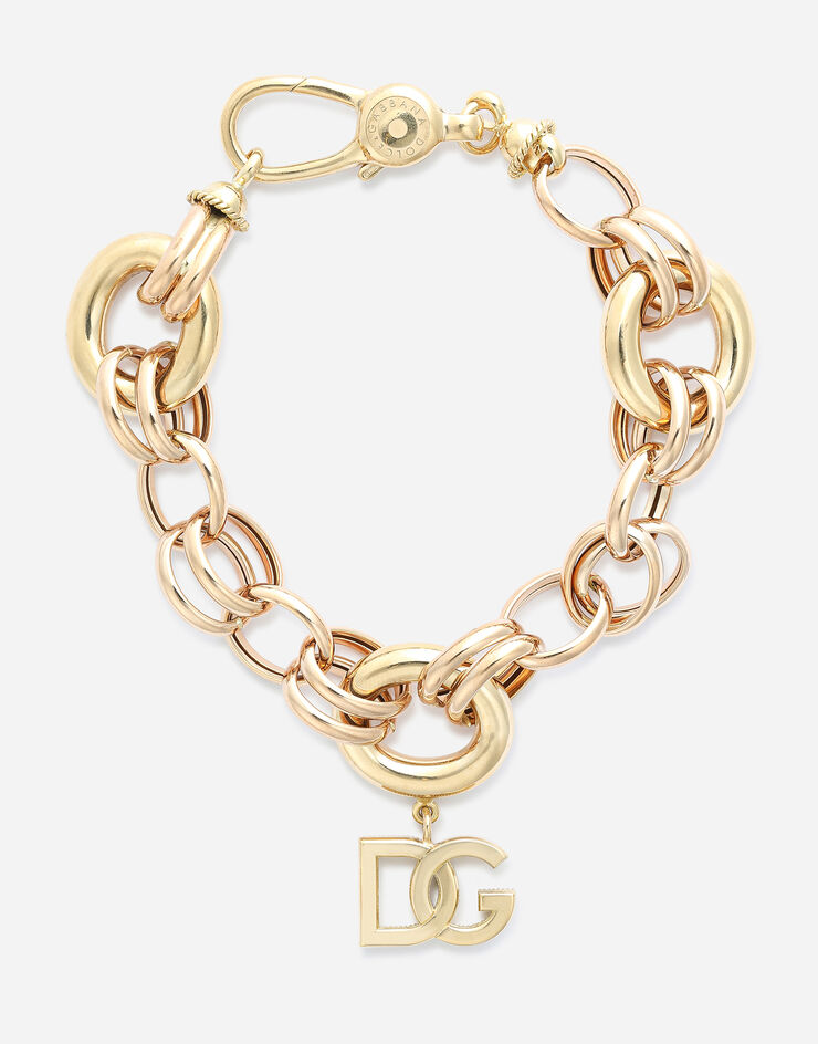 Dolce & Gabbana Bracelet Logo en or jaune et rouge 18 ct Or Jaune / Or Rouge WBMZ5GWYR01