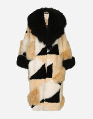 Dolce & Gabbana Long patchwork sheepskin coat Print F0W1YTFSTBJ