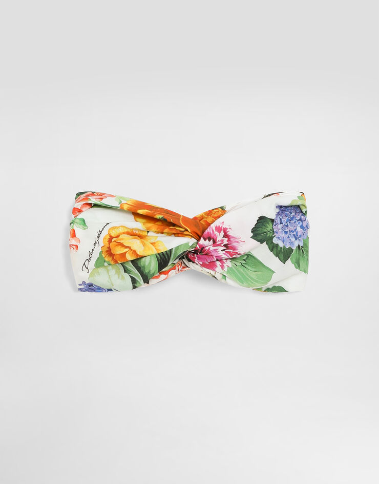 Dolce & Gabbana Poplin headband with flower print Print LB5H09HS5S5