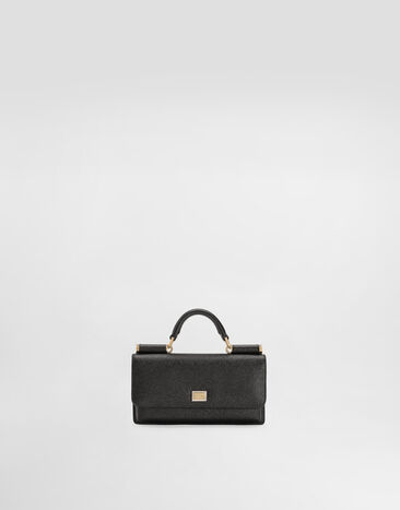 Dolce & Gabbana حقيبة صغيرة من جلد عجل بطبعة دوفين أسود BI3280A1001