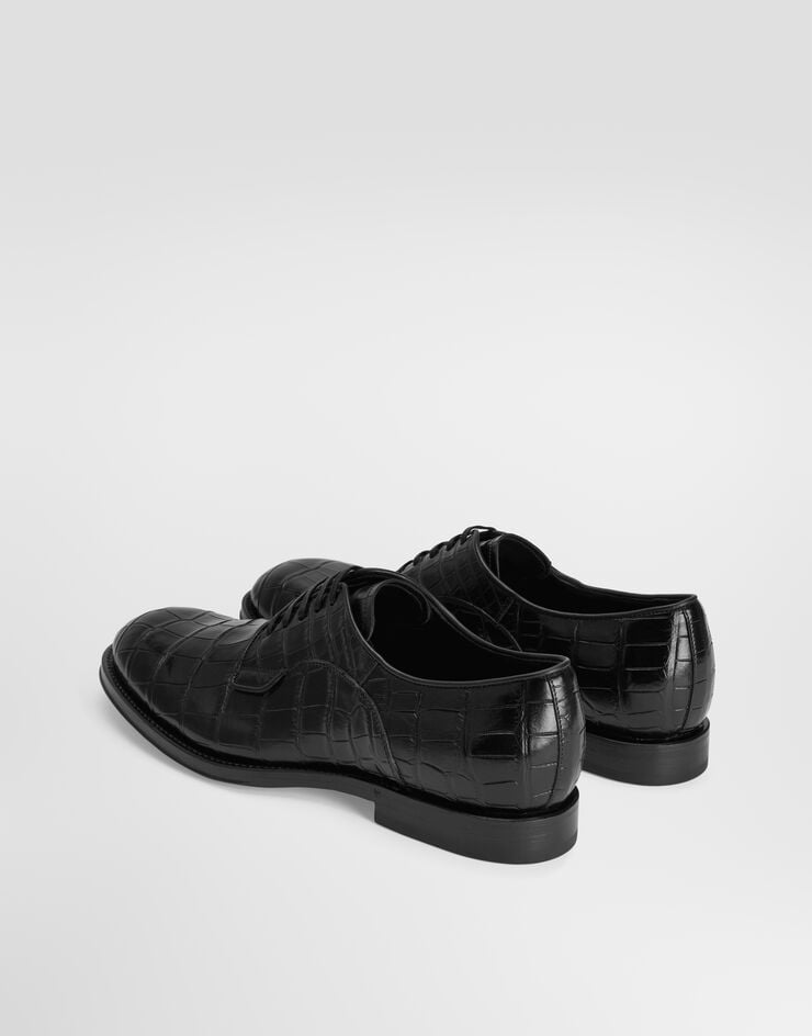 Dolce & Gabbana Alligator derby shoes Black A10925A2Y88