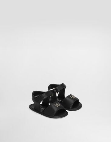 Dolce & Gabbana Lambskin nappa sandals with DG logo Blue DK0157AB793