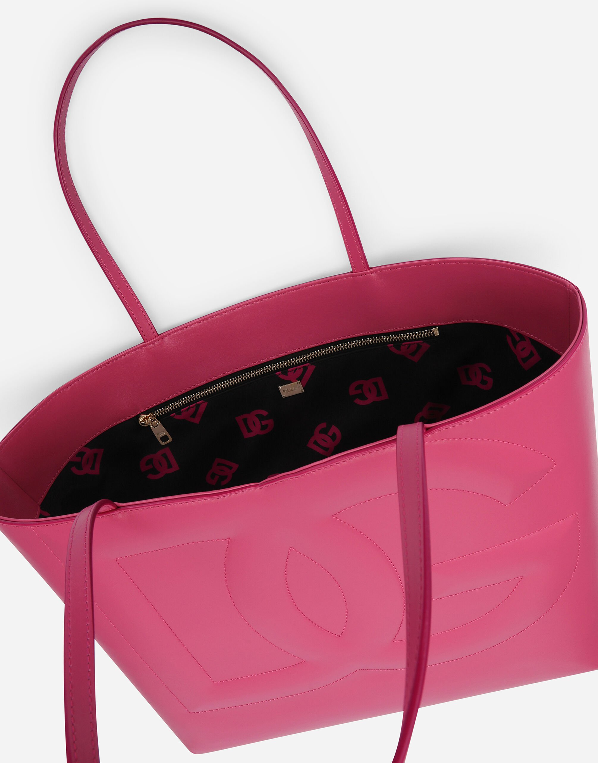 Medium calfskin DG Logo Bag shopper in Lilac for Women | Dolce&Gabbana® US