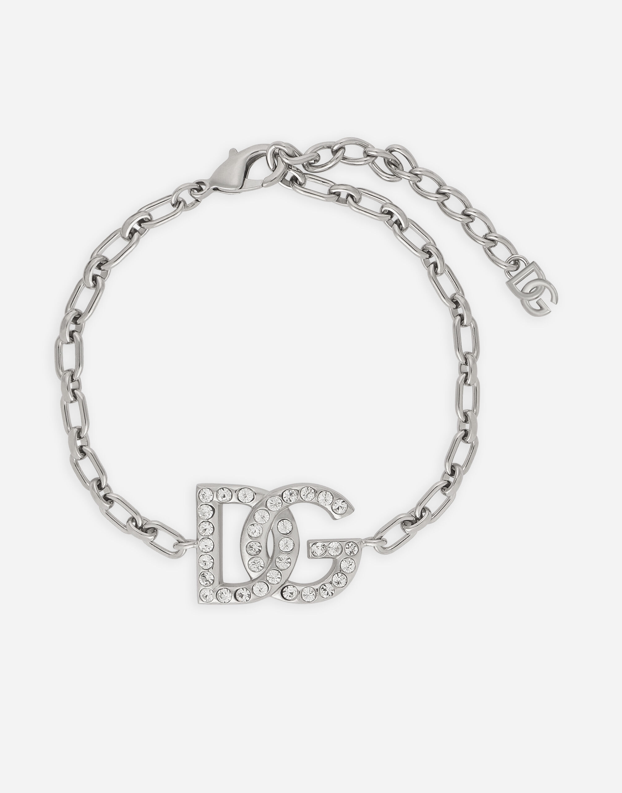 Dolce & Gabbana Bracciale a catena con logo DG Nero VG446FVP187