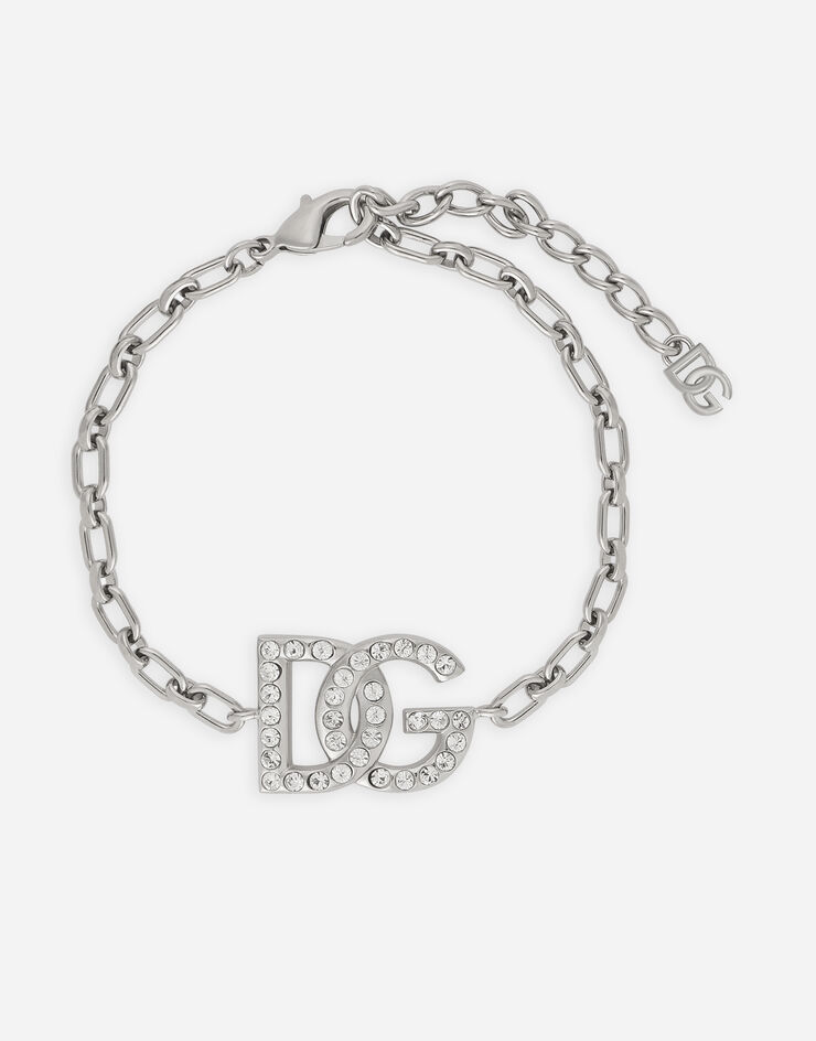 Dolce & Gabbana Bracciale a catena con logo DG Silver WBP1L4W1111