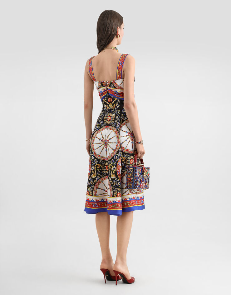 Dolce & Gabbana Carretto-print twill dress Multicolor F6TZBTGDDTI