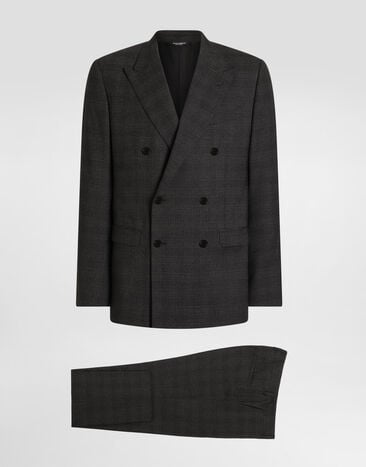 Dolce & Gabbana Martini light double-breasted suit in glen plaid Multicolor GK05TTFQZA7