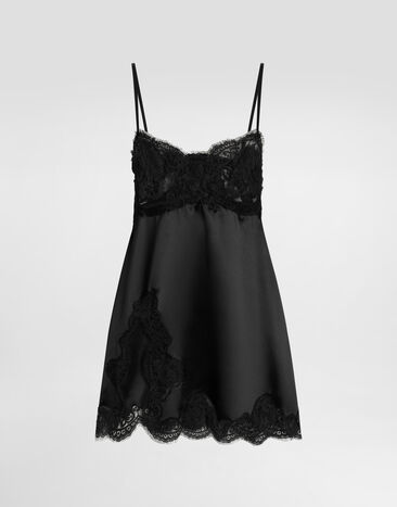 Dolce & Gabbana Soft satin dress Black F60E7TFU1NU