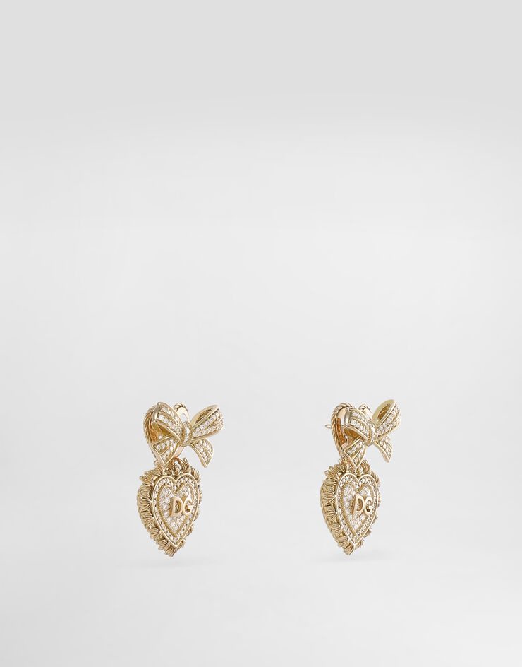 Dolce & Gabbana Ohrringe Devotion aus Gelbgold 18 kt mit Diamanten Gold WEND4GWYEDI