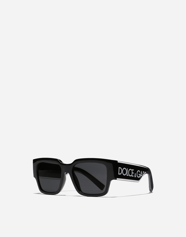 Dolce & Gabbana نظارة شمسية بشعار DNA أسود VG600LVN187