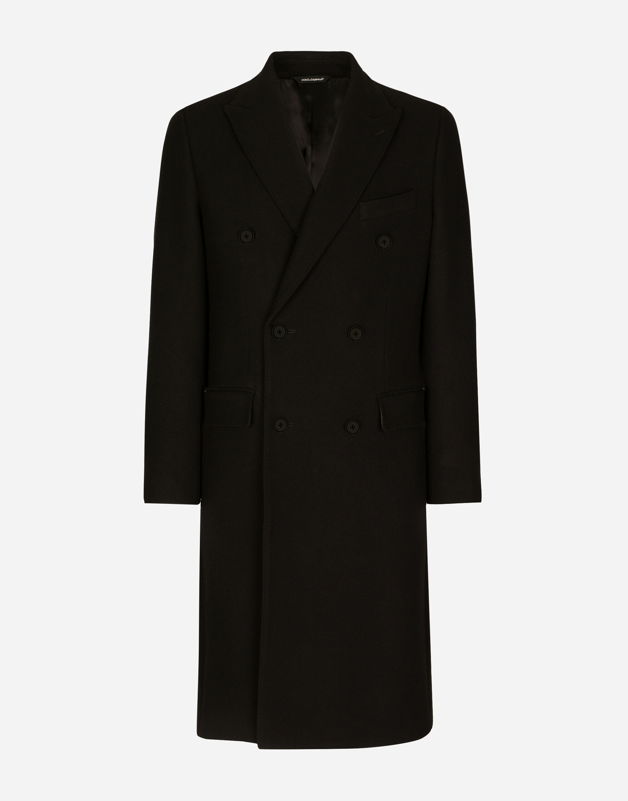 Dolce & Gabbana 羊毛双排扣大衣 黑 G036CTFUSXS
