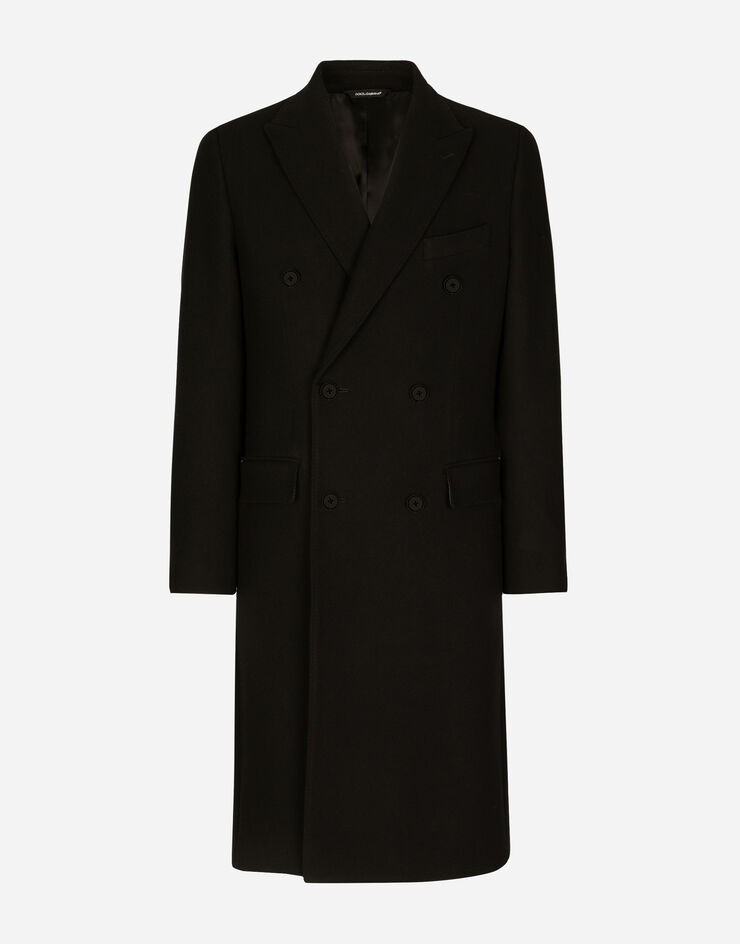 Dolce & Gabbana معطف صوف بصف أزرار مزدوج أسود G036JTHUMJ2
