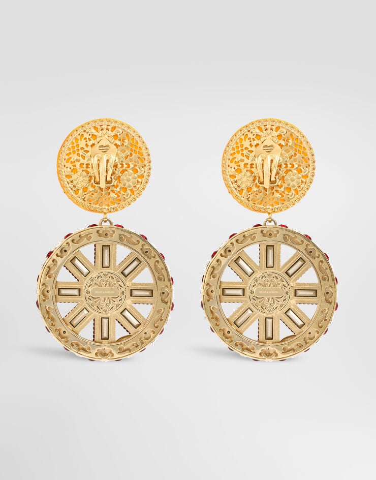 Dolce & Gabbana Carretto wheel clip earrings Dolce & Gabbana Carretto wheel clip earrings Multicolor WES6C6W1111