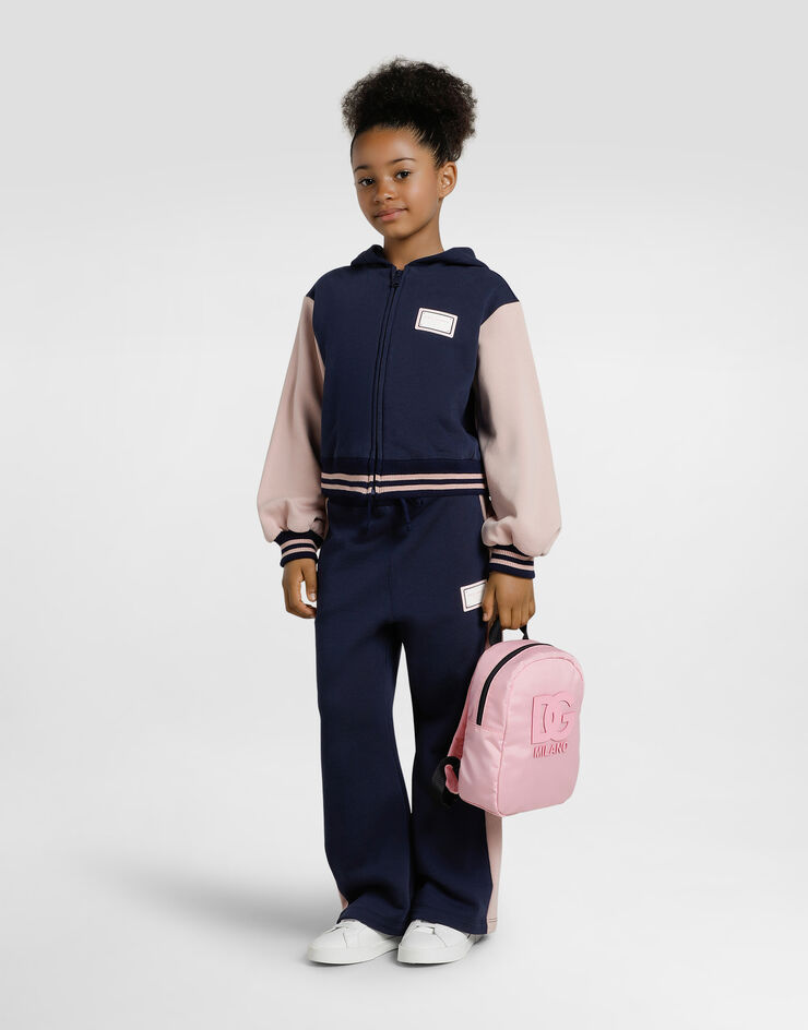 Dolce & Gabbana Jersey hoodie with logo Blue L5JWAMG7NNW