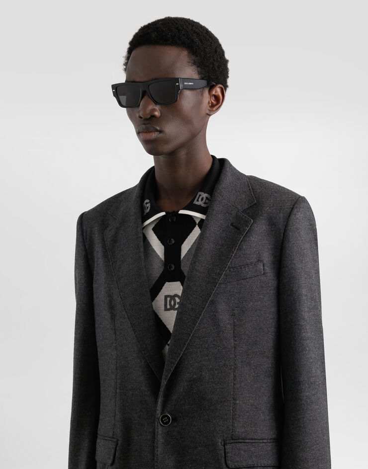 Dolce & Gabbana Single-breasted taormina wool jersey jacket Grey G2UQ3THU7VA