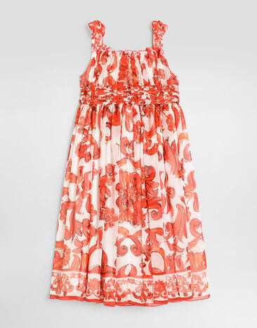 Dolce & Gabbana Majolica-print chiffon dress Multicolor L54DT8G7P4P