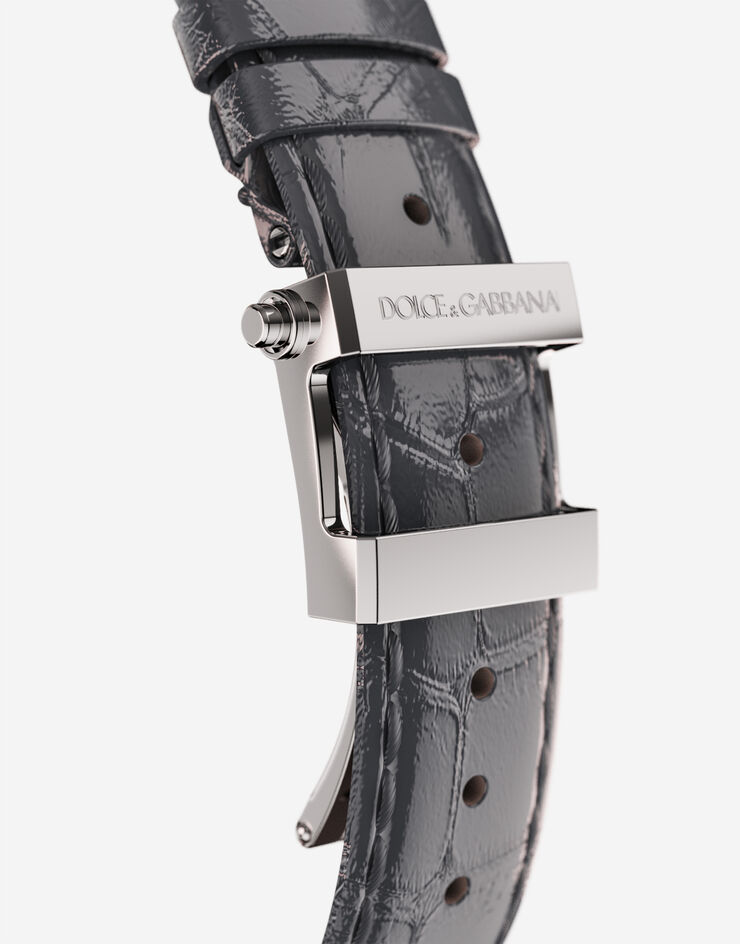 Dolce & Gabbana ساعة DG7 من الفولاذ بزخرفة جانبية محفورة من الذهب رمادي WWEE1MWWS12