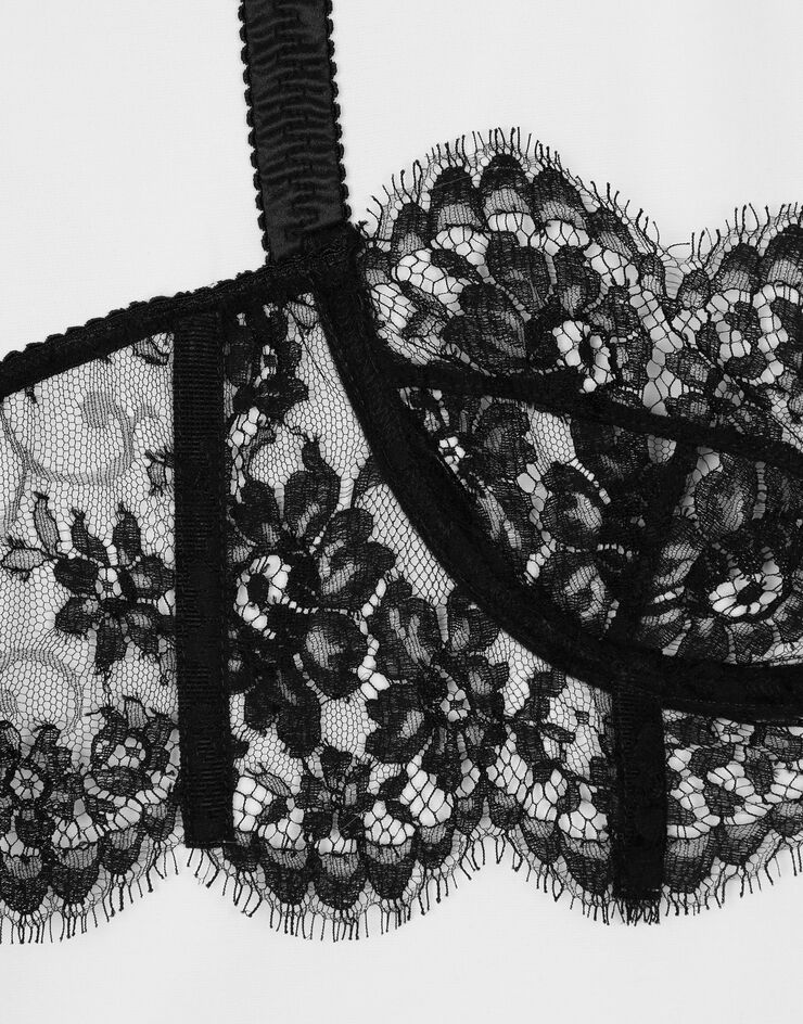 Dolce & Gabbana 蕾丝束身衣细节平纹针织 T 恤 白 F8Q93ZG7E7I