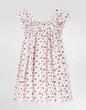 Dolce & Gabbana Small rose-print poplin dress Multicolor L54DQ4HS5UB