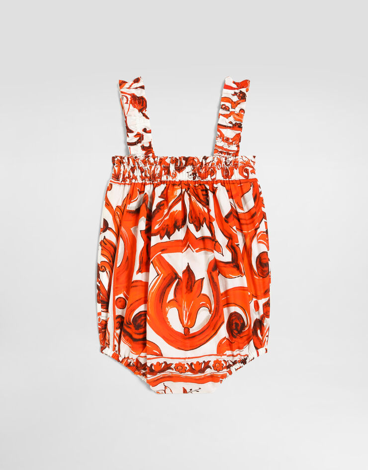 Dolce & Gabbana Majolica-print cotton romper Multicolor L22O08G7P4R