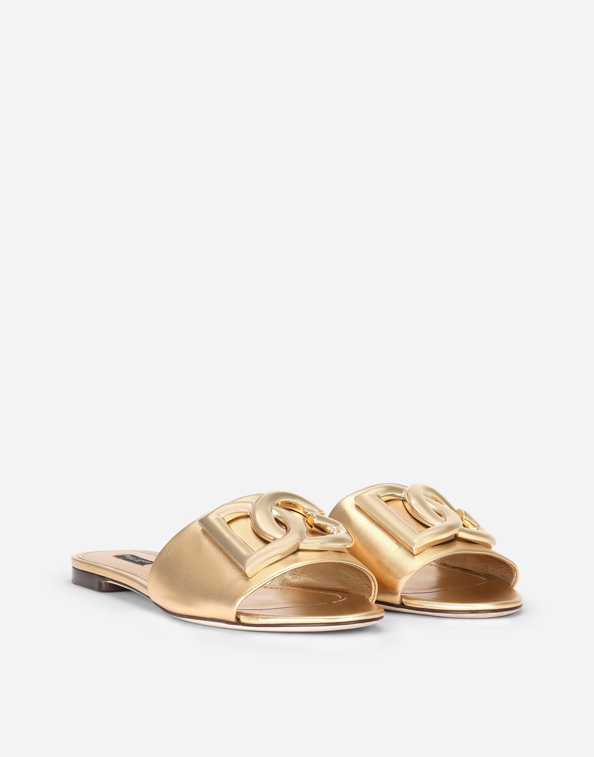 Dolce and gabbana gold sandals clearance