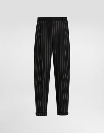 Dolce & Gabbana Pinstripe linen-blend pants with double darts Multicolor GP10DTFR3F0