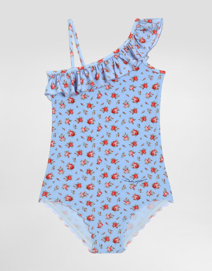 Dolce & Gabbana Small rose-print one-piece swimsuit Multicolor L5J873ON0D8