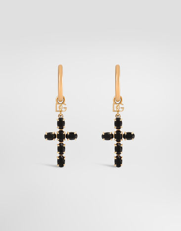 Dolce & Gabbana Earrings with crystal rhinestone crosses Multicolor WEQ2D6W1111