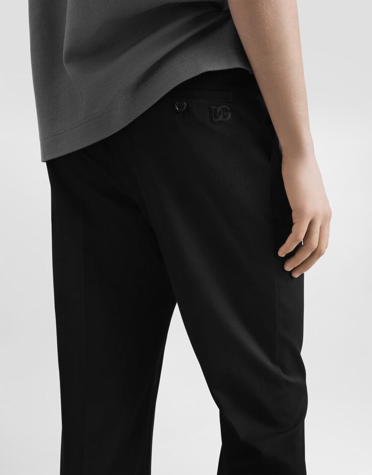 Dolce & Gabbana Hose aus Baumwollgabardine Schwarz GP0K3ZFUFL3