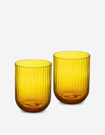 Dolce & Gabbana Set 2 Verres à Soda en Verre de Murano Multicolore TCBS14TCAI2