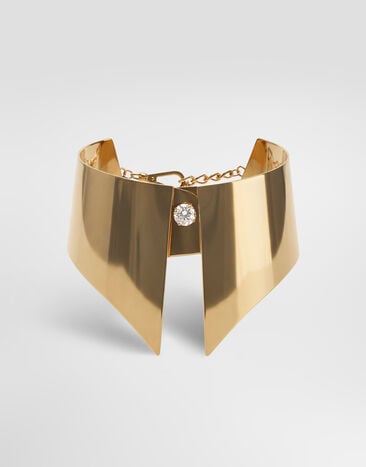 Dolce & Gabbana Collar tipo cuello de camisa rígido de metal Doré WNP8S3W1111