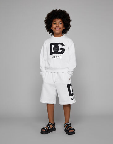 Dolce & Gabbana Sudadera de punto con logotipo DG estampado Blanco L4JWHZG7L4N