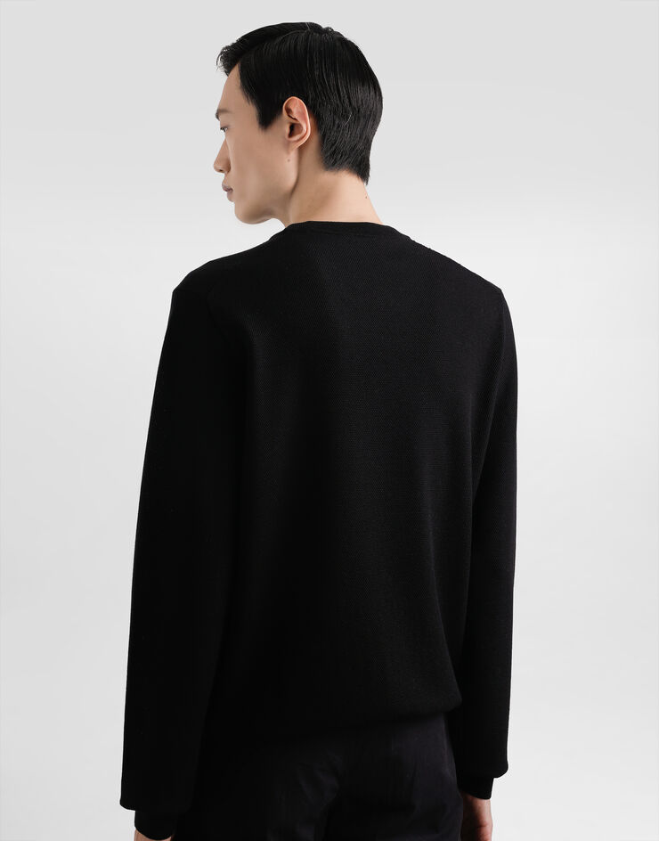 Dolce & Gabbana Crew neck wool pullover Black GXXADZJDVC0