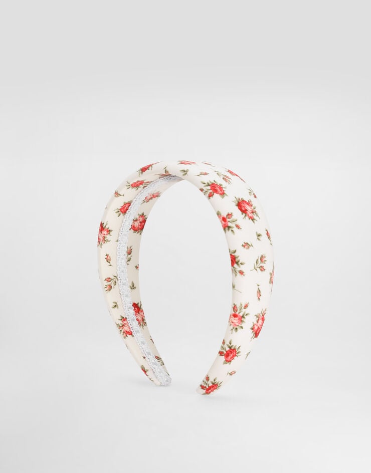 Dolce & Gabbana Small rose-print poplin headband Multicolor LB3L54HS5UB