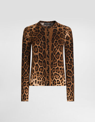Dolce & Gabbana Leo-print wool cardigan Print FXV09TJDVGG