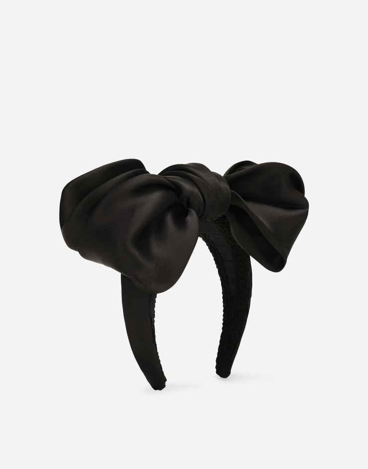 Dolce & Gabbana Headband with organza bow Black FY358AFU1JG
