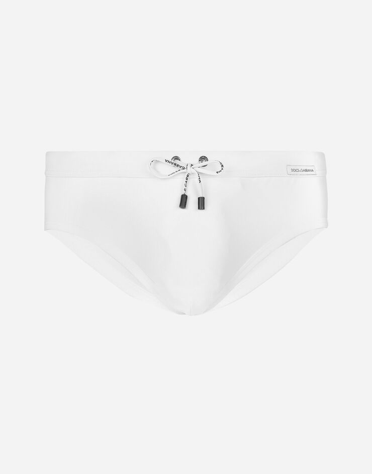 Dolce & Gabbana Badehose mit Dolce&Gabbana-Etikett Weiss M4A51JONO05