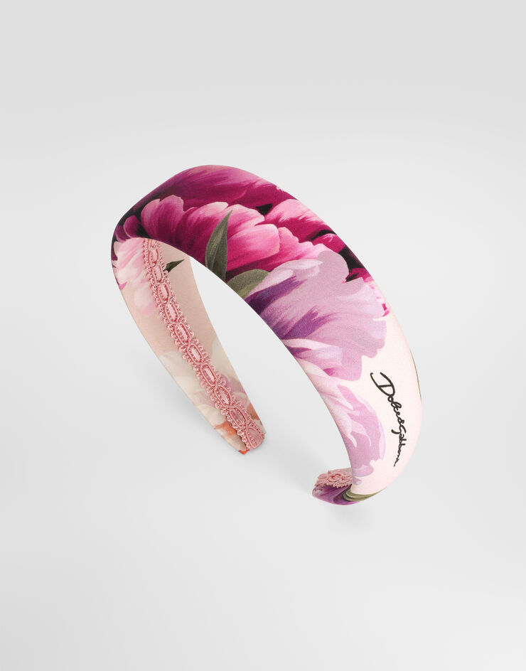 Dolce & Gabbana Peony-print poplin headband Dolce & Gabbana Peony-print poplin headband Multicolor LB3L54G7QZX