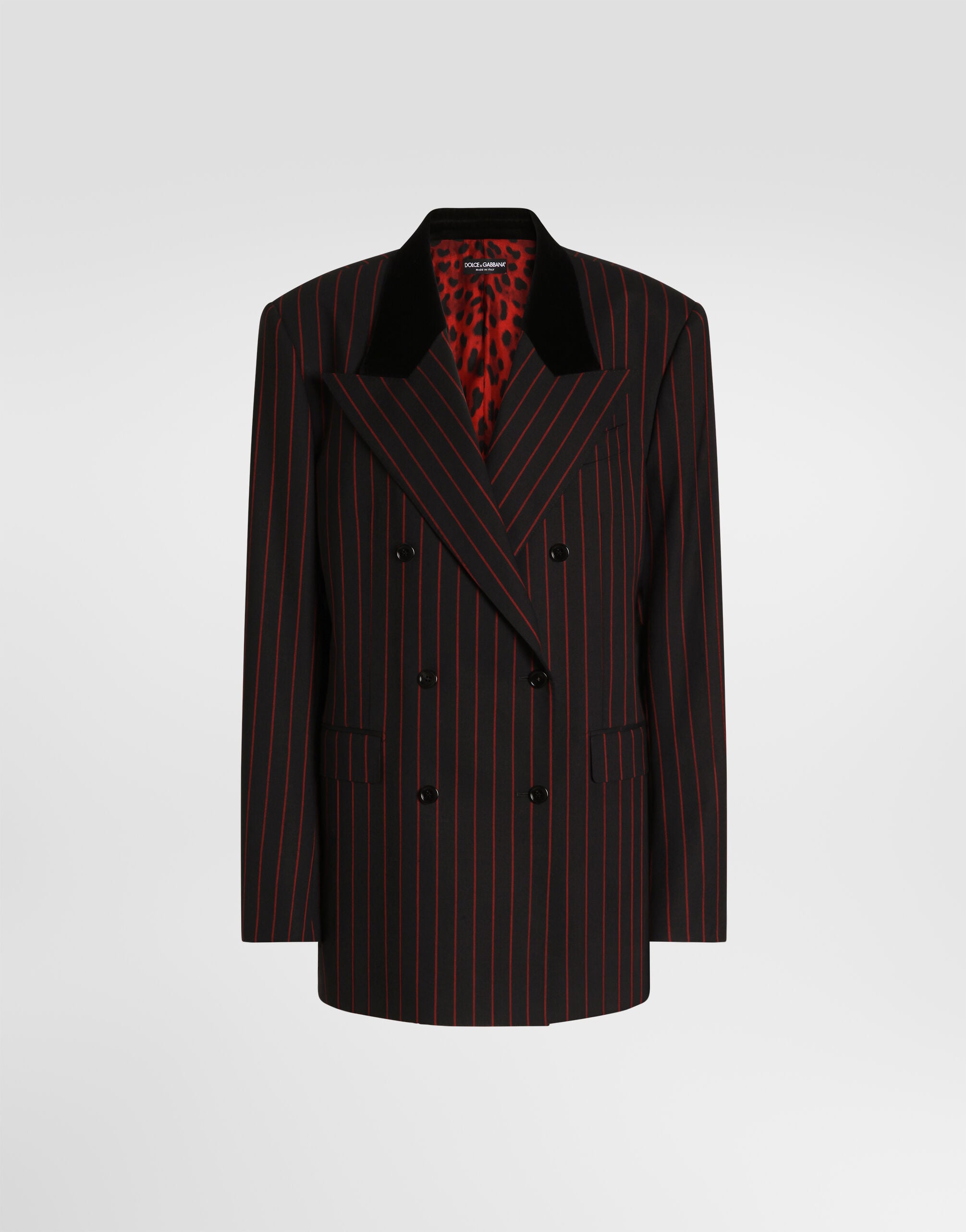 D&G Dolce & Gabbana テーラードジャケット ストライプ Double-breasted jacket in pinstripe wool in Multicolor for Women