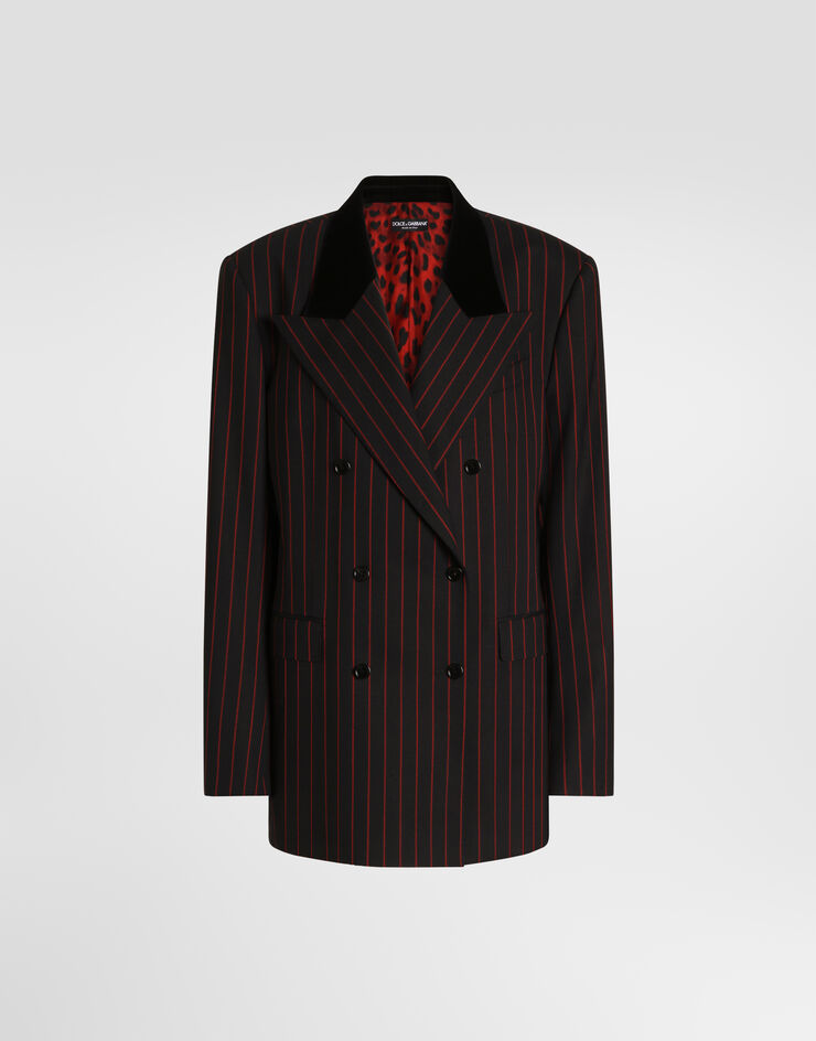 Dolce & Gabbana Double-breasted jacket in pinstripe wool Dolce & Gabbana Double-breasted jacket in pinstripe wool Multicolor F2JALTFRBDU