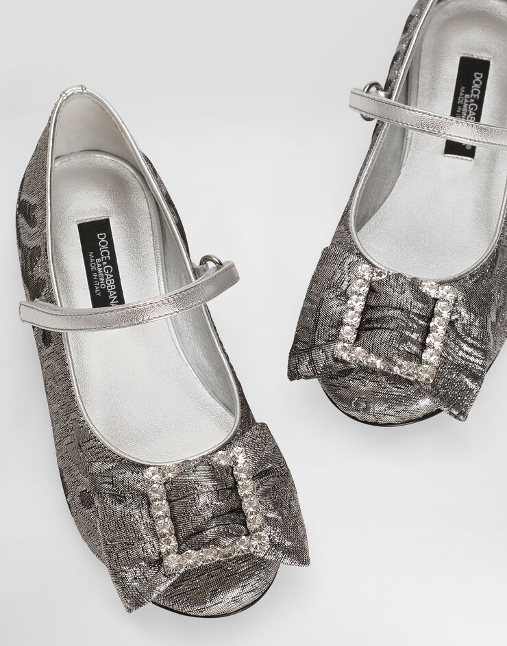 Dolce & Gabbana Brocade ballet flats with bow Dolce & Gabbana Brocade ballet flats with bow Silver D11377AV760