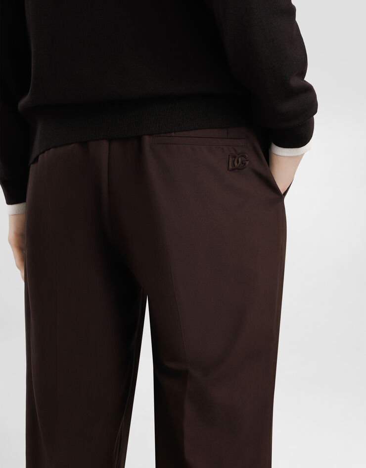 Dolce & Gabbana Silk and gabardine trousers Brown GP0V6ZFUTAX