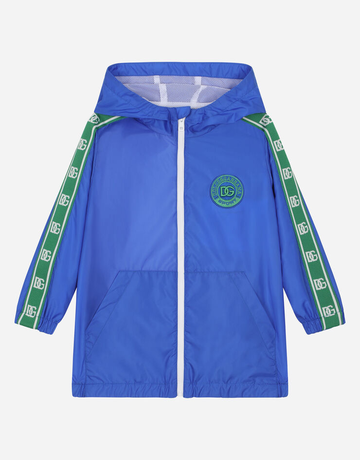 Nylon jacket with DG logo band in Blue for