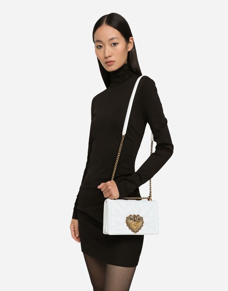 Dolce & Gabbana ディヴォーション バッグ ミディアム マトラッセナッパレザー ホワイト BB7158AW437