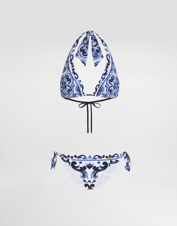 Dolce & Gabbana 마욜리카 프린트 트라이앵글 비키니 인쇄 I8ANNWONO19